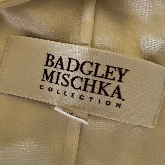 BADGLEY MISCHKA Collection Cream Jeweled Neck Ruffle Dress Little white Small - Picture 5 of 5